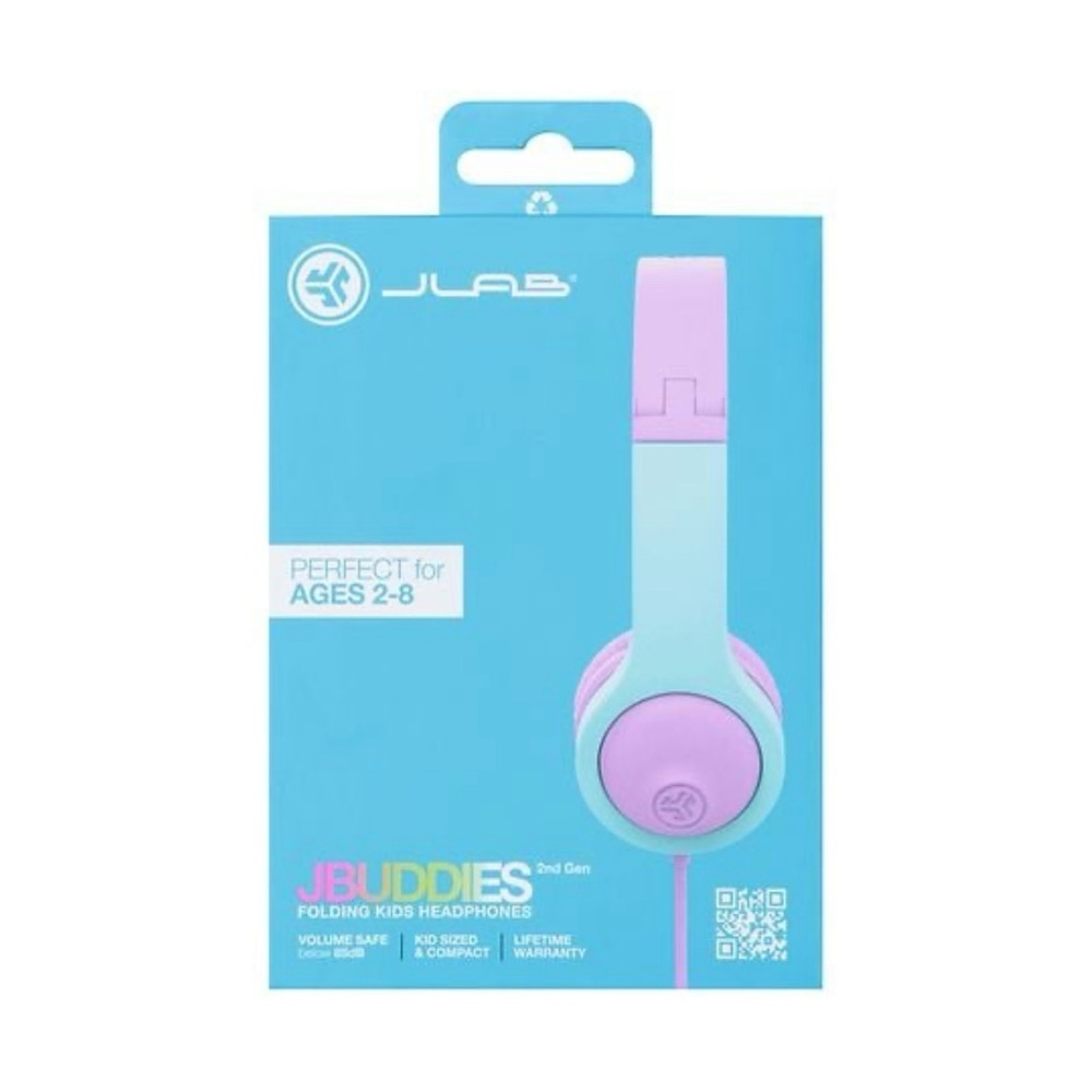 JLab JBuddies Kids On-Ear Headphones - Blue and Pink